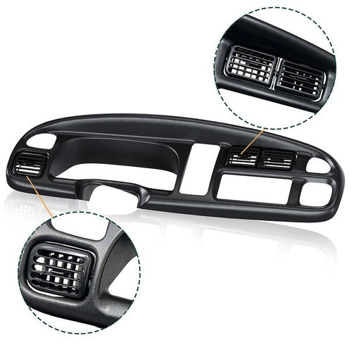 Solid Spare Dash Board Bezel Cover Instrument W/Vents For 1998-2002 Dodge Ram 1500 2500 3500