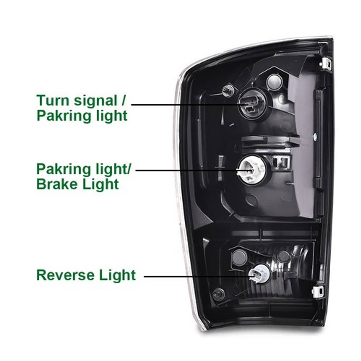 Solid Spare Fit For 2016-2021 Toyota Tacoma TRD Pickup Rear Tail Lights Brake Lamps Assembly