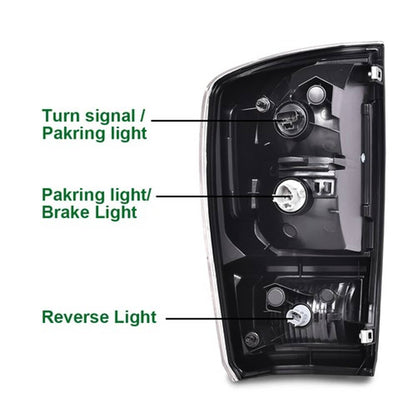 Solid Spare Fit For 2016-2021 Toyota Tacoma TRD Pickup Rear Tail Lights Brake Lamps Assembly
