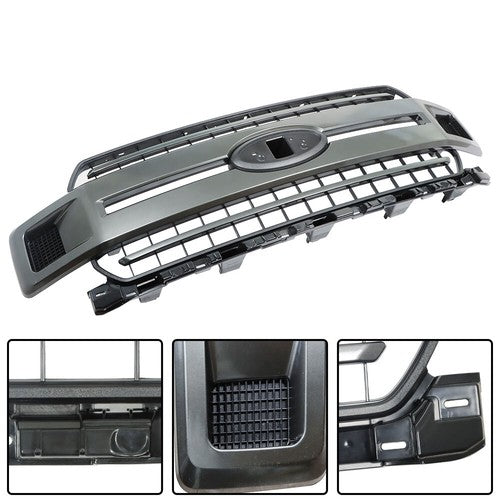 Solid Spare JL3Z-8200-FCPTM Hood Grille Bumper Upper Gray Set For Ford F-150 2018-2020 New
