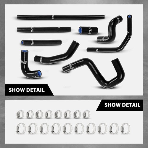Solid Spare Silicone Radiator Coolant Hose Kit Black Fit For 1996-2002 Toyota 4Runner 3.4L