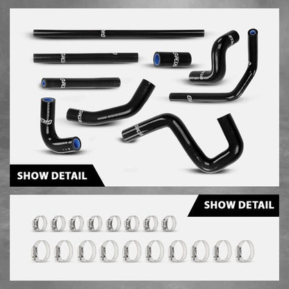 Solid Spare Silicone Radiator Coolant Hose Kit Black Fit For 1996-2002 Toyota 4Runner 3.4L