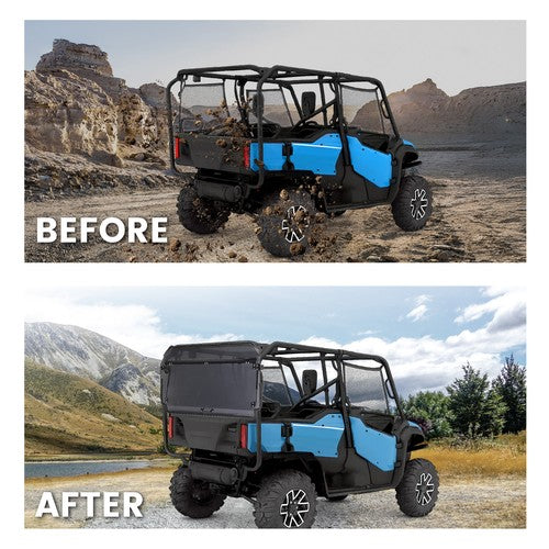 Solid Spare Rear Smoke Windshield For Honda Pioneer 1000-5 2016+ 2017 18 UTV w/ install kit