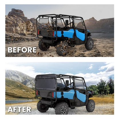 Solid Spare Rear Smoke Windshield For Honda Pioneer 1000-5 2016+ 2017 18 UTV w/ install kit