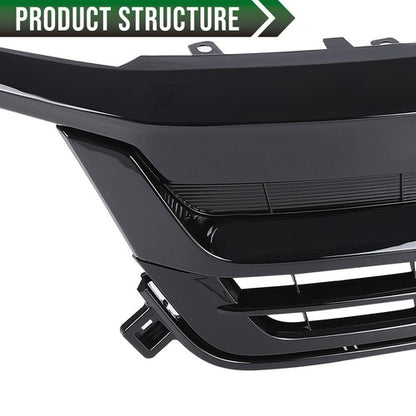 Solid Spare Fit For 2019-2021 Honda Pilot Front Bumper Upper Grille Trim Assembly Grill