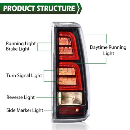 Solid Spare LED Tube Tail Lights Brake Lamps Fit For 99-06 Chevy Silverado GMC Sierra