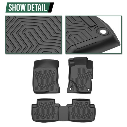Solid Spare Fit For 2012-2015 Honda Civic Sedan All Weather TPE Floor Mats Protection Liners