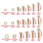 Solid Spare 521 PCS Grade 8.8 M6 M8 M10 Bolts and Nuts Assortment Kit, 16 Common Sizes