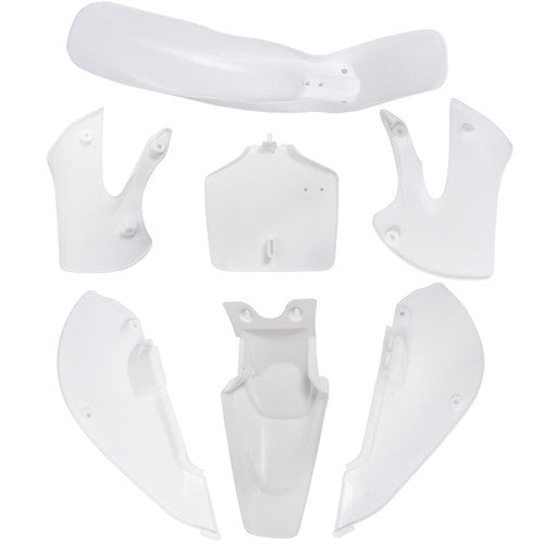 Solid Spare White Plastic Fender Fairing kit For Kawasaki KX 65 KLX 110 DRZ110 Suzuki RM65