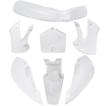 Solid Spare White Plastic Fender Fairing kit For Kawasaki KX 65 KLX 110 DRZ110 Suzuki RM65