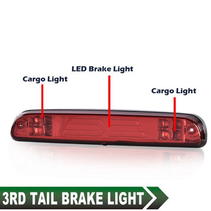 Solid Spare FIT FOR 1999-2016 FORD F250 F350 SUPER DUTY RED LED THIRD BRAKE LIGHT CARGO LAMP