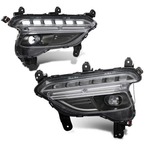 Solid Spare Fit For Hyundai Santa Fe Sport 2017-2018 Front Fog Lights Daytime Running Lamps