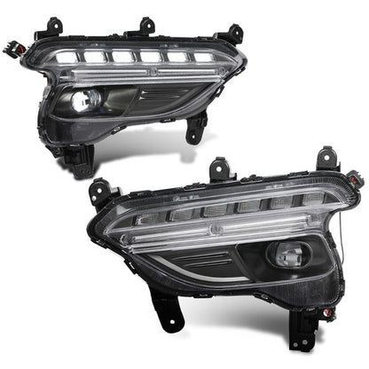 Solid Spare Fit For Hyundai Santa Fe Sport 2017-2018 Front Fog Lights Daytime Running Lamps