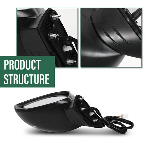 Solid Spare Fit For 2022-2023 Honda Civic 3 Pin Manual Fold Power Mirror Left Driver Side