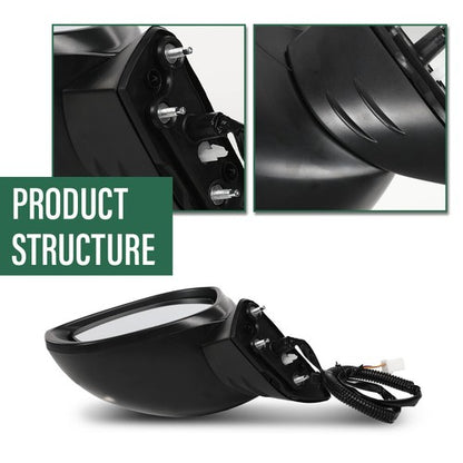 Solid Spare Fit For 2022-2023 Honda Civic 3 Pin Manual Fold Power Mirror Left Driver Side
