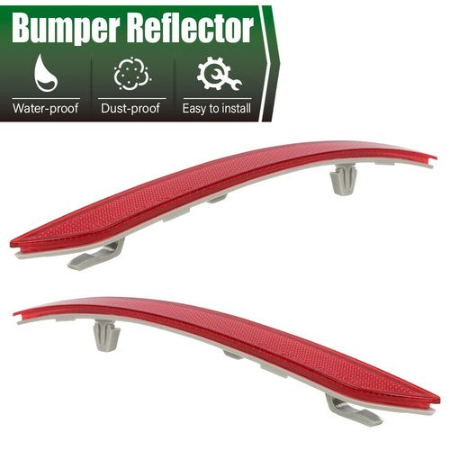 Solid Spare Rear Bumper Reflector Light Left+Right Side Red Fit For 2013-2018 Ford Fusion