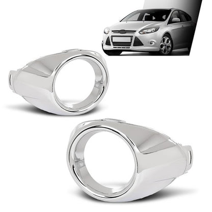 Solid Spare Front Bumper Fog Light Bezel Lamp Trim Left+Right Fit For 2012-2014 Ford Focus