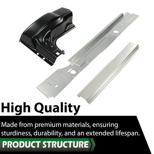 Solid Spare Fit For 99-16 Ford Super Duty Standard Cab Inner&Outer Rocker Panels+Cab Corner