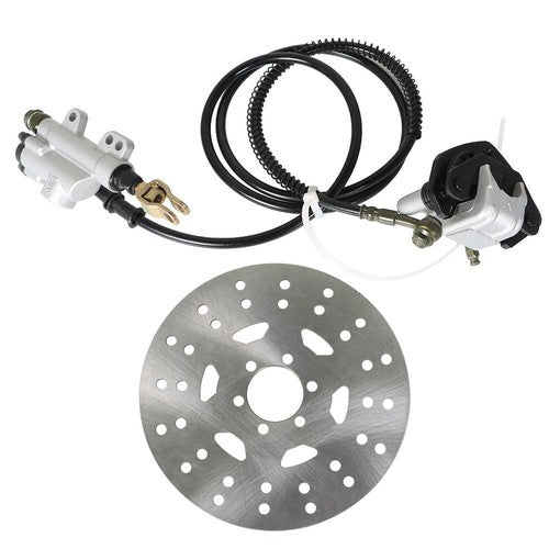 Solid Spare Rear Hydraulic Brake Caliper Assembly + Disc Rotor Kit For ATV Go-kart Fast Ship