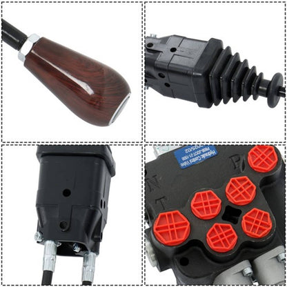 Solid Spare P80 Remote Control Valve Kit: 2 Spool Valve 21GPM + Joystick New+ Cables
