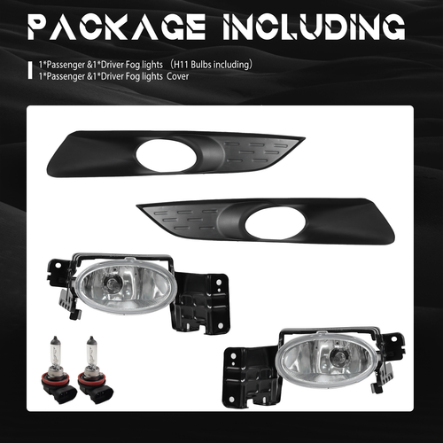 For Honda Accord Crosstour 3.5L 2010-2012 Front Bumper Fog Lights W/Bulb 10-12