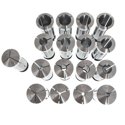 Solid Spare 1/16 - 1-1/16" 5C Round Collet Set By 16th Harden 0006" TIR 17 Pack