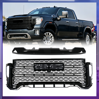 For 2020-2023 GMC Sierra 2500HD 3500HD Front Bumper Grille+Hood Trim Molding