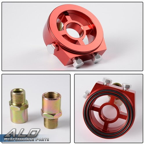 Solid Spare Fit For Car Racing JDM Aluminum Oil/Gauge Filter Sandwich Adapter Plate Kit