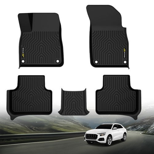 Solid Spare TPE Floor Mats Protection Liners Fit For 17-25 Audi Q7/ 19-25 Q8 All-Weather
