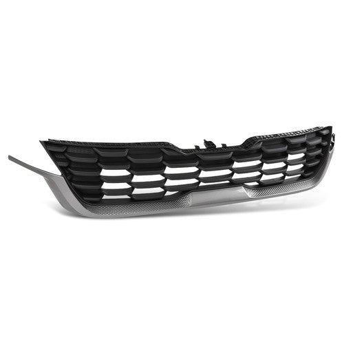 Solid Spare Fit For 20-23 Kia Seltos Front Bumper Upper Grille Grill Black+Chrome 86350Q5300