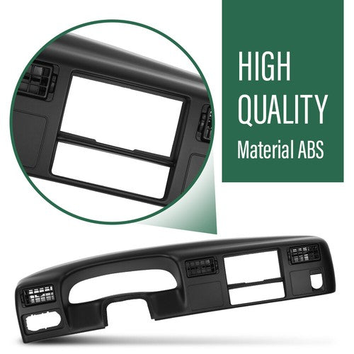 Solid Spare Fit For 1999-2004 Ford F-250 F-350 Dash Cluster Radio Bezel Trim Panel Black