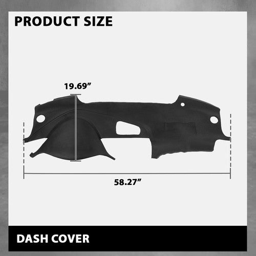 Solid Spare TPE Dash Cover Cap Dashboard Overlay Black Fit For 2004-2008 Acura TL
