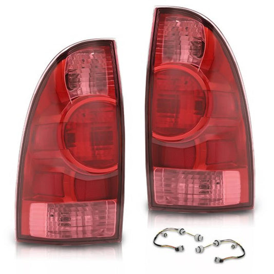 Solid Spare Tail Lights w/ Bulbs Fit For 2005-2015 Toyota Tacoma Rear Brake Lamps Left+Right