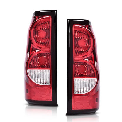 Solid Spare Fit For 03-06 Chevy Silverado Pickup Red Clear Tail Lights Brake Lamps