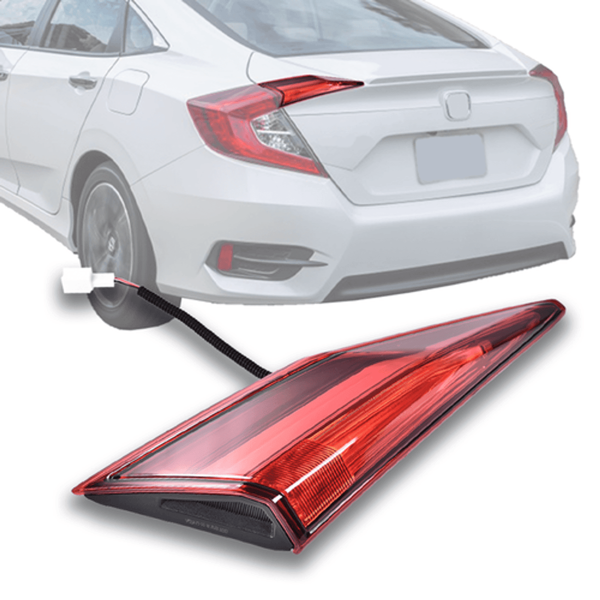Solid Spare Fit For 2016-2020 Honda Civic Sedan Rear Left Side Inner Tail Light Brake Lamp