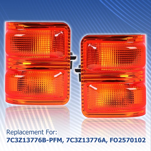 Solid Spare Pair Amber Side Mirror Marker Signal Lights For Ford F250-550 F350 F450 2008-16