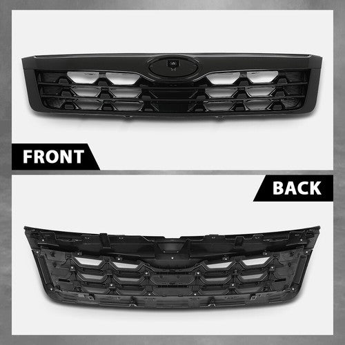 Solid Spare Fit For 09-13 Subaru Forester Front Bumper Upper Grille Assembly Black