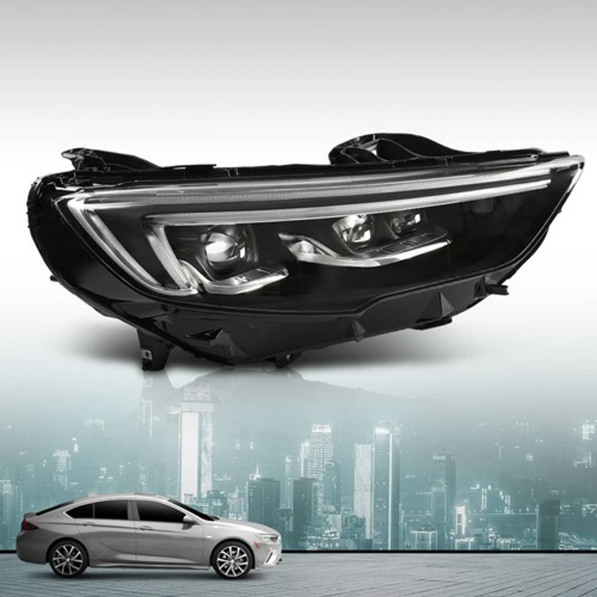 Solid Spare Full LED Headlight Assembly Right Fit For 2018-2020 Buick Regal w/o LED Module