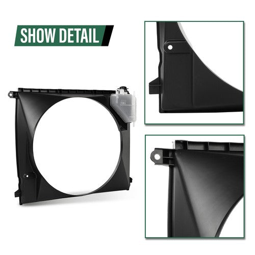 Solid Spare Black Radiator Fan Shroud With Coolant Reservoir Fit For Toyota Tacoma 2005-2015