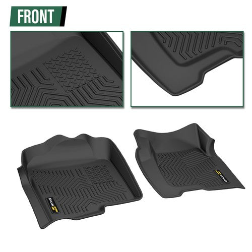 Solid Spare TPE Floor Mats Liners Fit For 1999-2006 Chevy Silverado/GMC Sierra Extended Cab