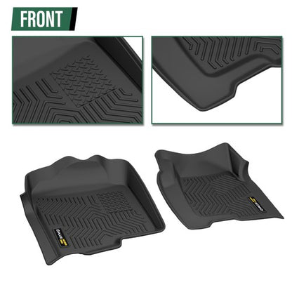 Solid Spare TPE Floor Mats Liners Fit For 1999-2006 Chevy Silverado/GMC Sierra Extended Cab
