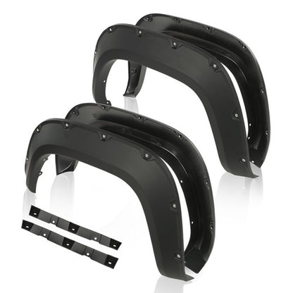 Solid Spare 4pcs Pocket Rivet Style Wheel Fender Flares Fit For 2016-2022 Toyota Tacoma