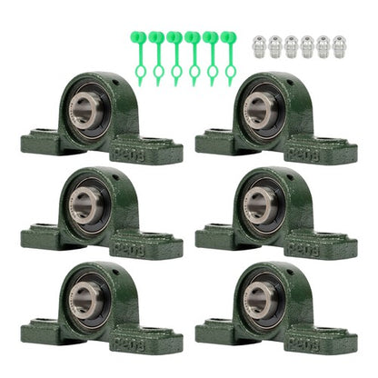 Solid Spare 6Pcs UCP202-10 Pillow Block Mounted Ball Bearing 5/8" Bore Cast Iron Base New
