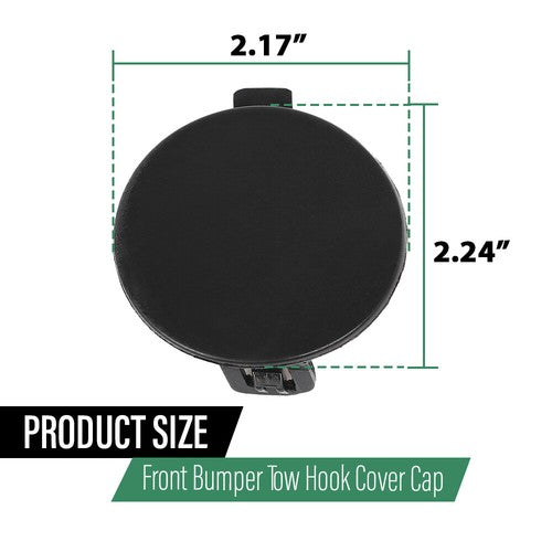 Solid Spare Fit For 2017-2021 Jeep Compass Front Bumper Tow Hook Eye Cover Cap 5SY62TZZAB