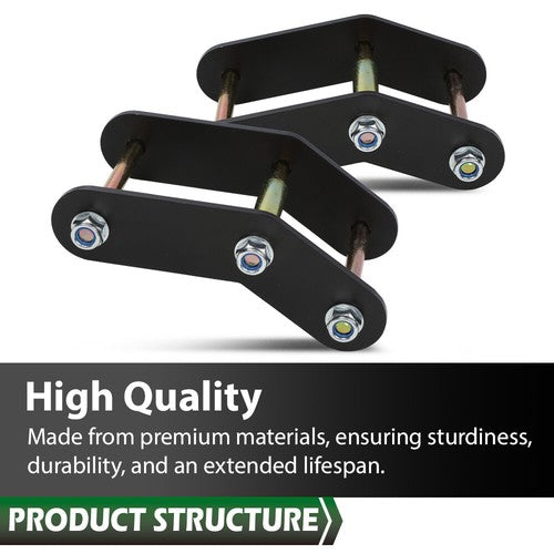 Solid Spare 2" Front + Rear Shackle Relocation Lift Kit Fit For 1987-1995 Jeep Wrangler YJ