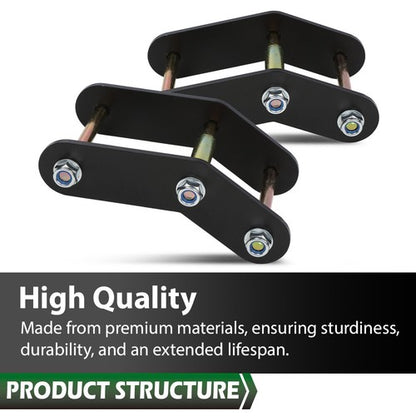 Solid Spare 2" Front + Rear Shackle Relocation Lift Kit Fit For 1987-1995 Jeep Wrangler YJ
