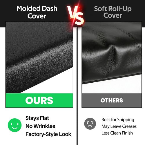 Solid Spare Hard Black Dash Pad Cover Cap For 1981-1991 Chevrolet GMC C/K/R/V Truck/SUV