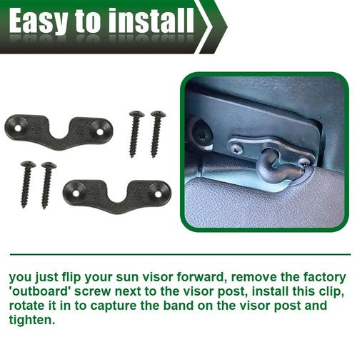 Solid Spare New Fit For 2018 Jeep And Newer JK JL JT Gladiator Wrangler Sun Visor Screws Kit