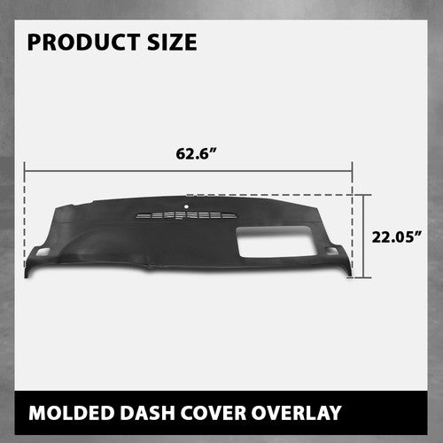 Solid Spare Fit For 2007-2014 Tahoe Avalanche Suburban Yukon TPE Dash Cover Cap Black