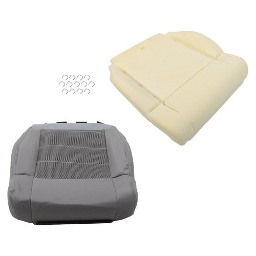 Solid Spare Suit For Jeep Wrangler 2007-2012 Passenger Bottom Seat Cover&Foam Cushion Gray